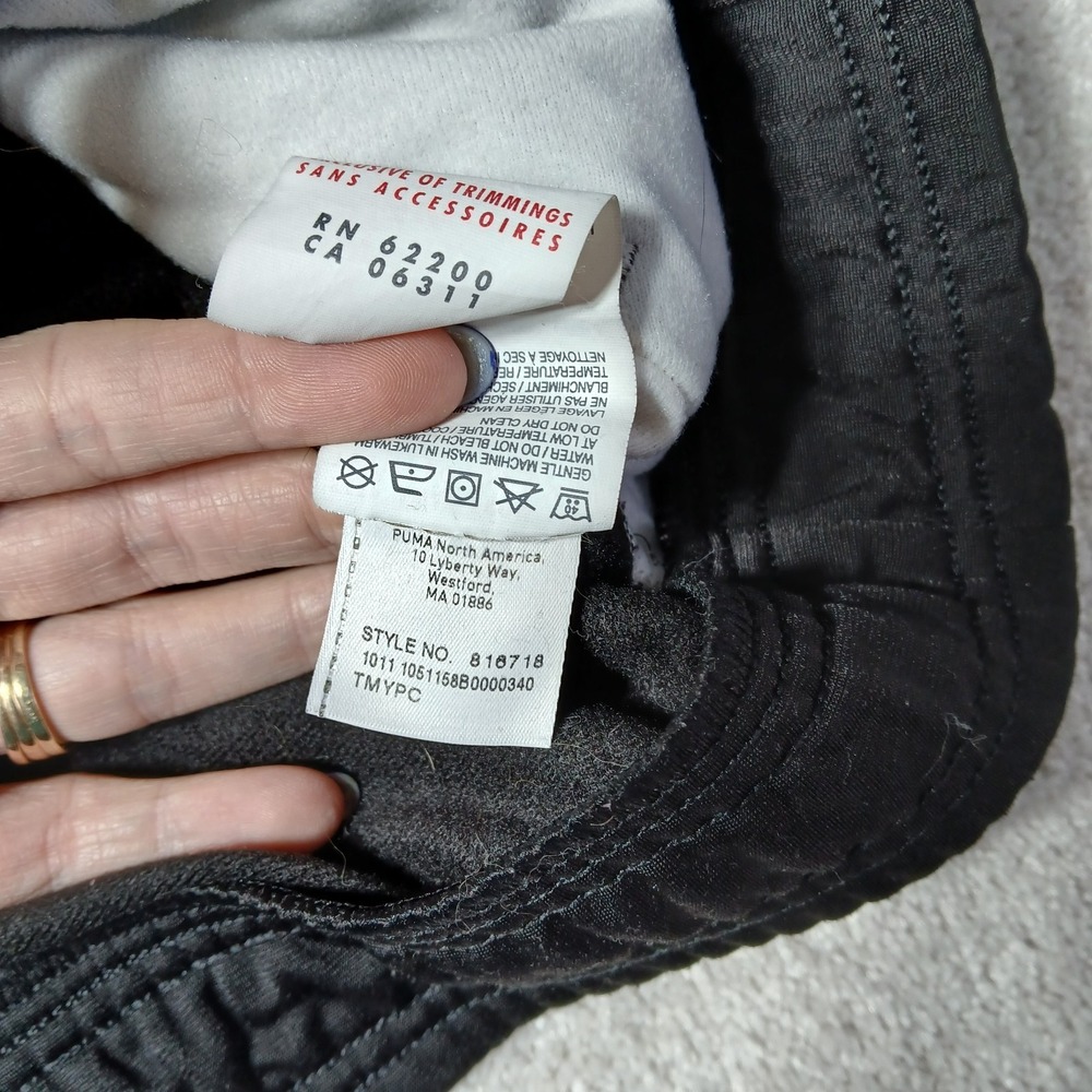 Womens Puma Long Sleeve Athletic Coat Small Black & White Old School Full Zip - Picture 10 of 13